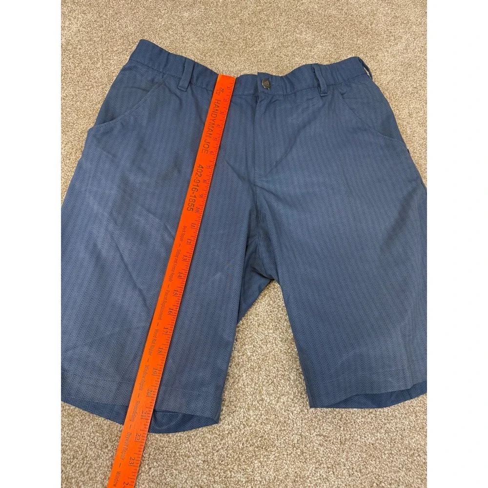 Adidas Ultimate365 Mens Golf Shorts Blue Chevron Herringbone 34 Stretch Preppy